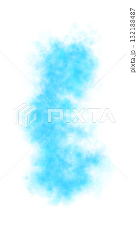 Swirling light blue smoke with soft luminous glow and delicate rounded shape on transparent background forming airy vapor trail Swirling light blue smoke with soft luminous glow and delicate rounded shape on transparent background forming airy vapor trail 132188487