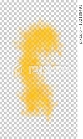 Swirling orange smoke cloud with warm radiant glow and rounded shape on transparent background abstract vapor form 132188491