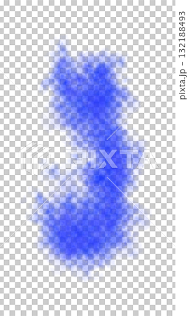 Swirling blue smoke with soft luminous glow and airy rounded shape on transparent background forming abstract vapor motion trail Swirling blue smoke with soft luminous glow and airy rounded shape on transparent background forming abstract vapor motion trail 132188493