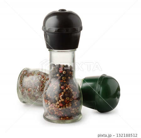 Two glass pepper mills 132188512