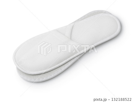 Pair of white disposable textile slippers 132188522