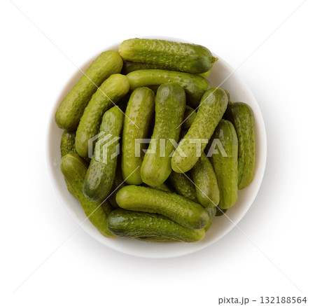 Top view of pickled cucumbers 132188564