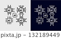Artificial intelligence icons Ai, brain, tech chip 132189449