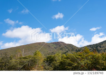 那須連山 沼っ原湿原周辺、紅葉する山 那須連山 沼っ原湿原周辺、紅葉する山 132189740