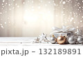 White Christmas background with Christmas decorations and space for text 132189891