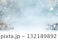 Christmas blue background with snow. Snowflakes, snowfall. Space for text 132189892