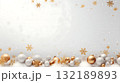 White Christmas background with Christmas decorations and space for text 132189893