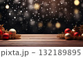 Christmas background with Christmas red decorations and space for text 132189895