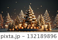 Christmas background with Christmas gold tree and sparkle bokeh lights. 132189896
