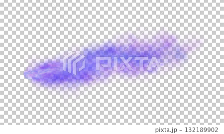 Thick blue exhaust smoke cloud trail isolated from aircraft or vehicle with combustion engine 132189902
