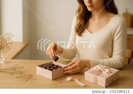 バレンタインの手作りギフトとやわらかな朝光 132190311