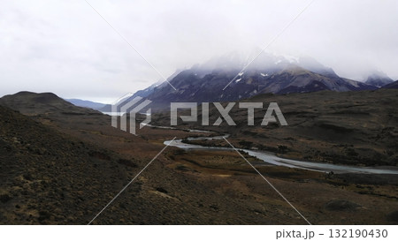 Torres del paine national park mountain landscape in patagonia. Media 132190430