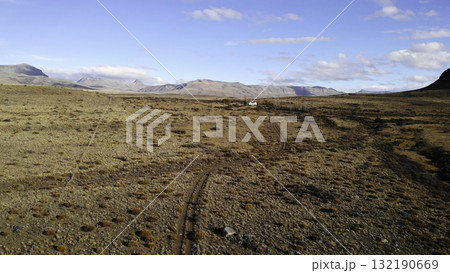Drone flying over remote patagonian desert landscape. Media Drone flying over remote patagonian desert landscape. Media 132190669