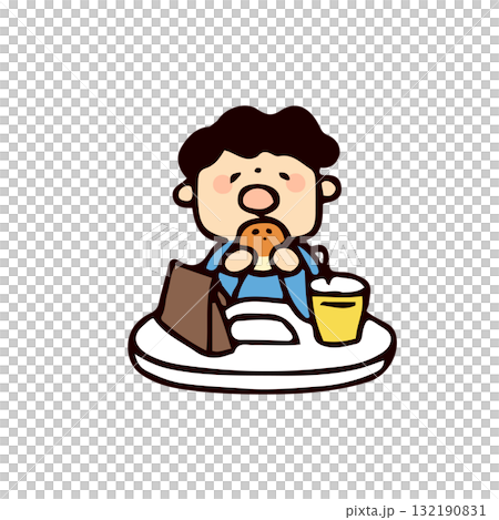 子供とパンのイラスト 132190831