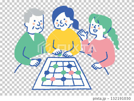 養老院玩遊戲的男女_顏色 養老院玩遊戲的男女_顏色 132191030