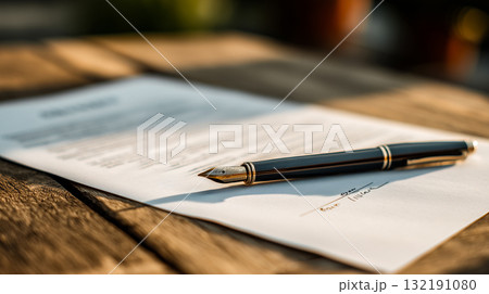 契約書に署名する瞬間の象徴的なビジネスシーン 132191080