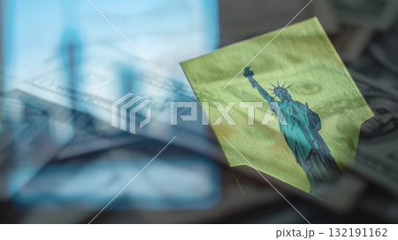 移民、資産、自由の関係をテーマにした未来的ビジュアル 132191162