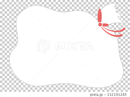 袋プレゼントのフレーム枠　吹き出し　イラスト　シンプル　メッセージカード　クリスマス　 132191285