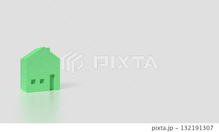 The Green House On white Background for Property or Building concept 3d Render. The Green House On white Background for Property or Building concept 3d Render. 132191307
