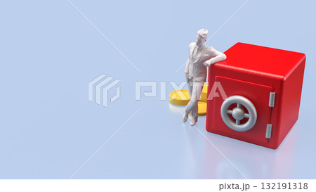 The Safe deposit box for Earn or Business concept 3d Rendering. 132191318