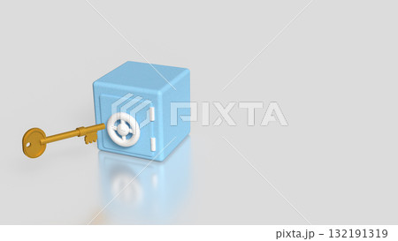 The Safe deposit box and Key  for Earn or Business concept 3d Rendering. 132191319