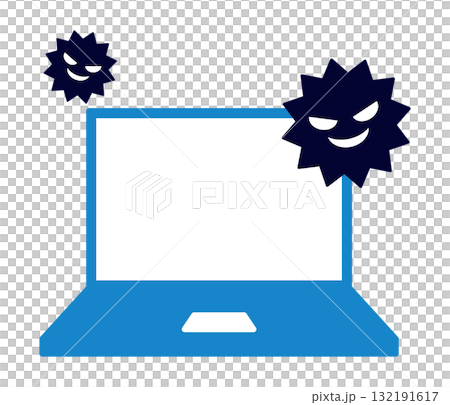 Illustration of a laptop computer being targeted by multiple viruses 132191617