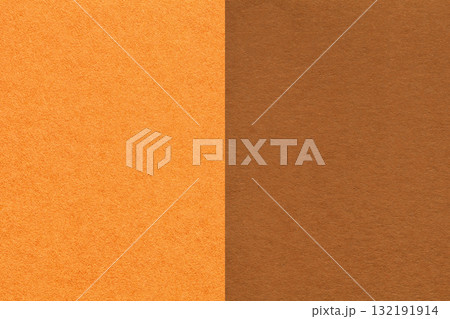 Texture orange, brown paper background, half two colors. Geometric template for banner, presentation with copy space Texture orange, brown paper background, half two colors. Geometric template for banner, presentation with copy space 132191914