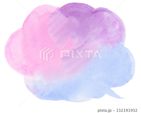 手描きの吹き出し(透明水彩) 手描きの吹き出し(透明水彩) 132191932