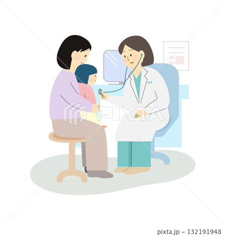 子どもを診察する医師 子どもを診察する医師 132191948