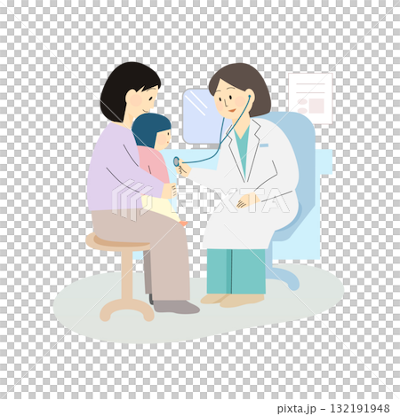 子どもを診察する医師 子どもを診察する医師 132191948