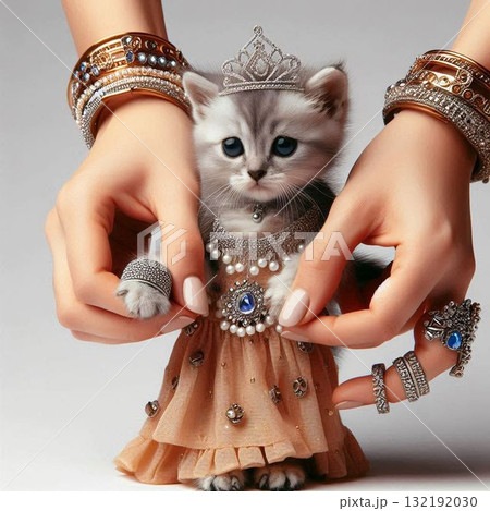 ドレスセッティング中のこにゃんこ ドレスセッティング中のこにゃんこ 132192030