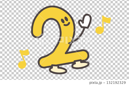 Cute Number 2 Character Illustration Material 132192329