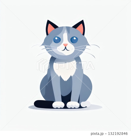 an AI Image Generator, Stylized Illustration of a Cat 132192846