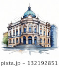 an AI Image Generator, Sketch Illustration of Grand Classical Building 132192851
