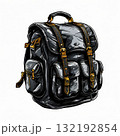 an AI Image Generator, Stylish Backpack with Orange Accents 132192854