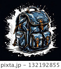 an AI Image Generator, Stylish Backpack with Orange Accents 132192855