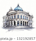 an AI Image Generator, Sketch Illustration of Grand Classical Building 132192857