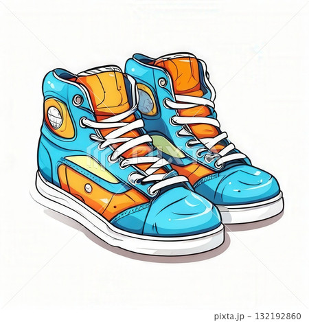 an AI Image Generator, -Top Sneakers in Cartoon Illustration Style 132192860