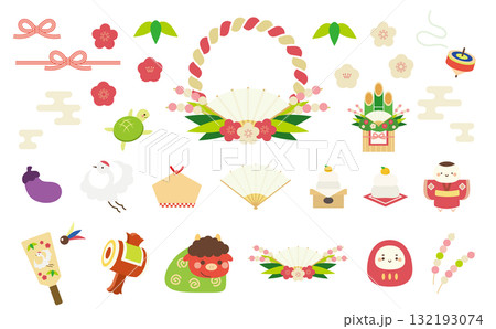 お正月のイラストセット 132193074