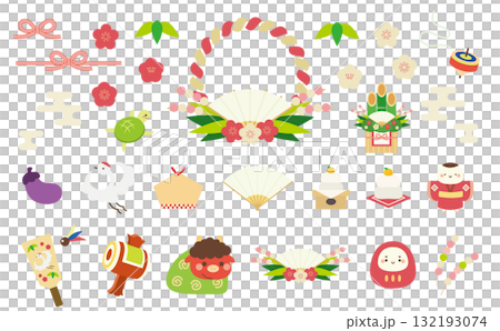 お正月のイラストセット 132193074
