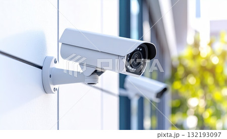 《AI画像》壁に設置された防犯カメラ 132193097