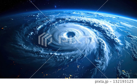 《AI画像》大規模な台風イメージ 《AI画像》大規模な台風イメージ 132193125