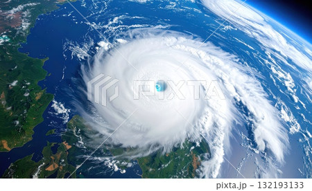 《AI画像》大規模な台風イメージ 132193133