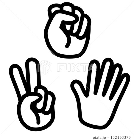 じゃんけんをする手のイラスト 132193379