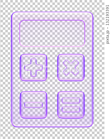 3D glassmorphism calculator icon. Glossy minimal purple design representing math, accounting, and finance. Perfect for education, business, and digital applications. 3D glassmorphism calculator icon. Glossy minimal purple design representing math, accounting, and finance. Perfect for education, business, and digital applications. 132193391