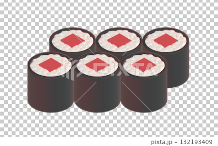 3DCG illustration of tekkamaki. Cute deformed Japanese food 132193409
