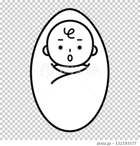 Illustration of a surprised baby 132193577