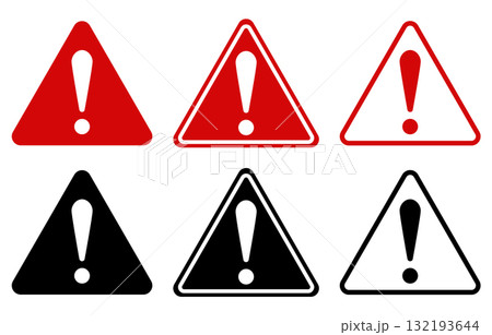 危険、注意、警告等を表すアイコンイラストセット 危険、注意、警告等を表すアイコンイラストセット 132193644