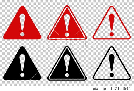 危険、注意、警告等を表すアイコンイラストセット 危険、注意、警告等を表すアイコンイラストセット 132193644