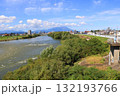 盛岡市内、南大橋から望む岩手山 132193766